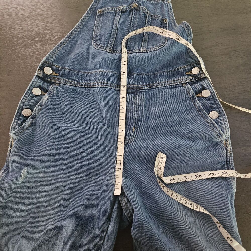 Old Navy Womens Med Wash Denim Overalls Size 2 Straight Leg Bib Pants - Picture 4 of 6